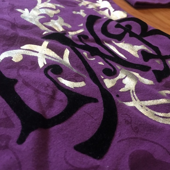 LNBF Purple 3/4 Sleeve Organic Cotton Tunic Shirt - Picture 4 of 10